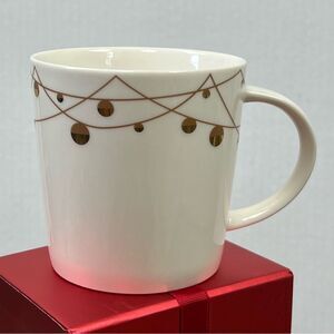 Starbucks Holiday Christmas String of Gold Ornaments Coffee Mug